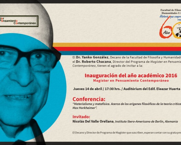 Conferencia “Materialismo y metafísica. Acerca de los orígenes filosóficos de la teoría crítica de Max&nbsp;Horkheimer”